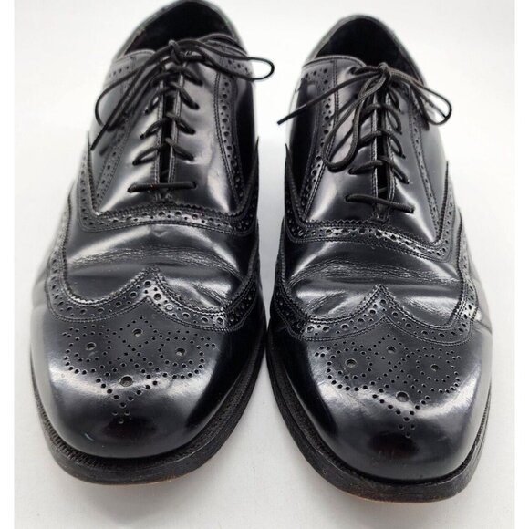 Florsheim Imperial Black Leather Lace Up Wingtip Oxford Brogue Shoes Size 10.5 E main image 4